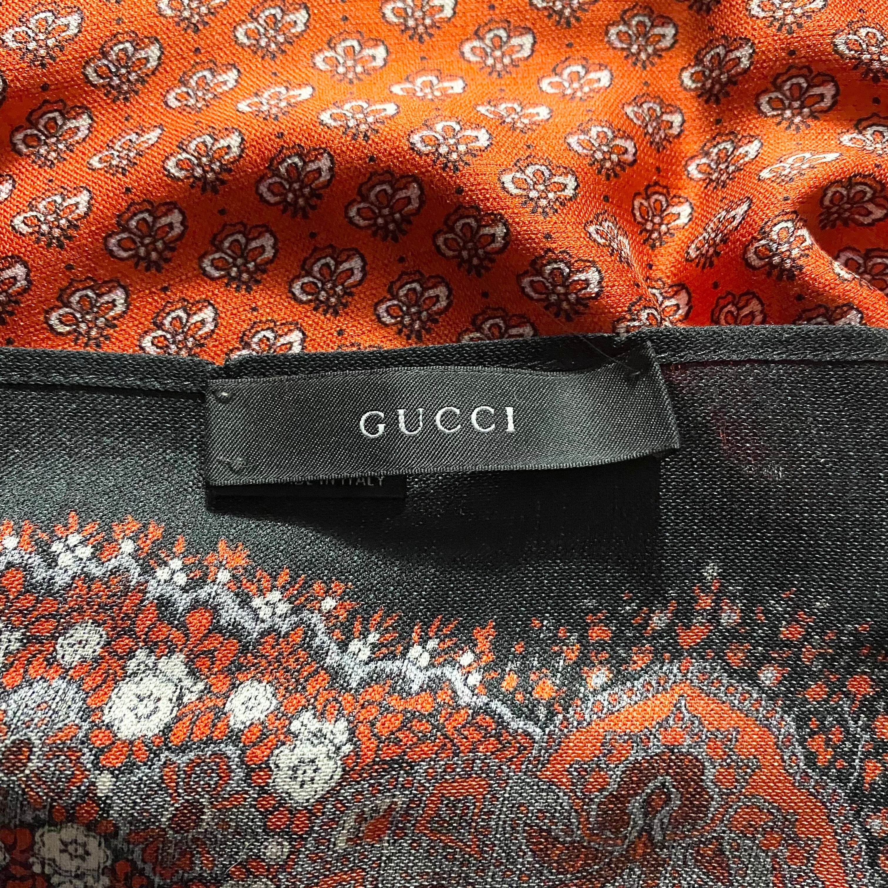 GUCCI 2007ssフリンジ付きストール フリーダジャンニーニ GUCCI by Frida Giannini super large silk scarf | NOIR ONLINE