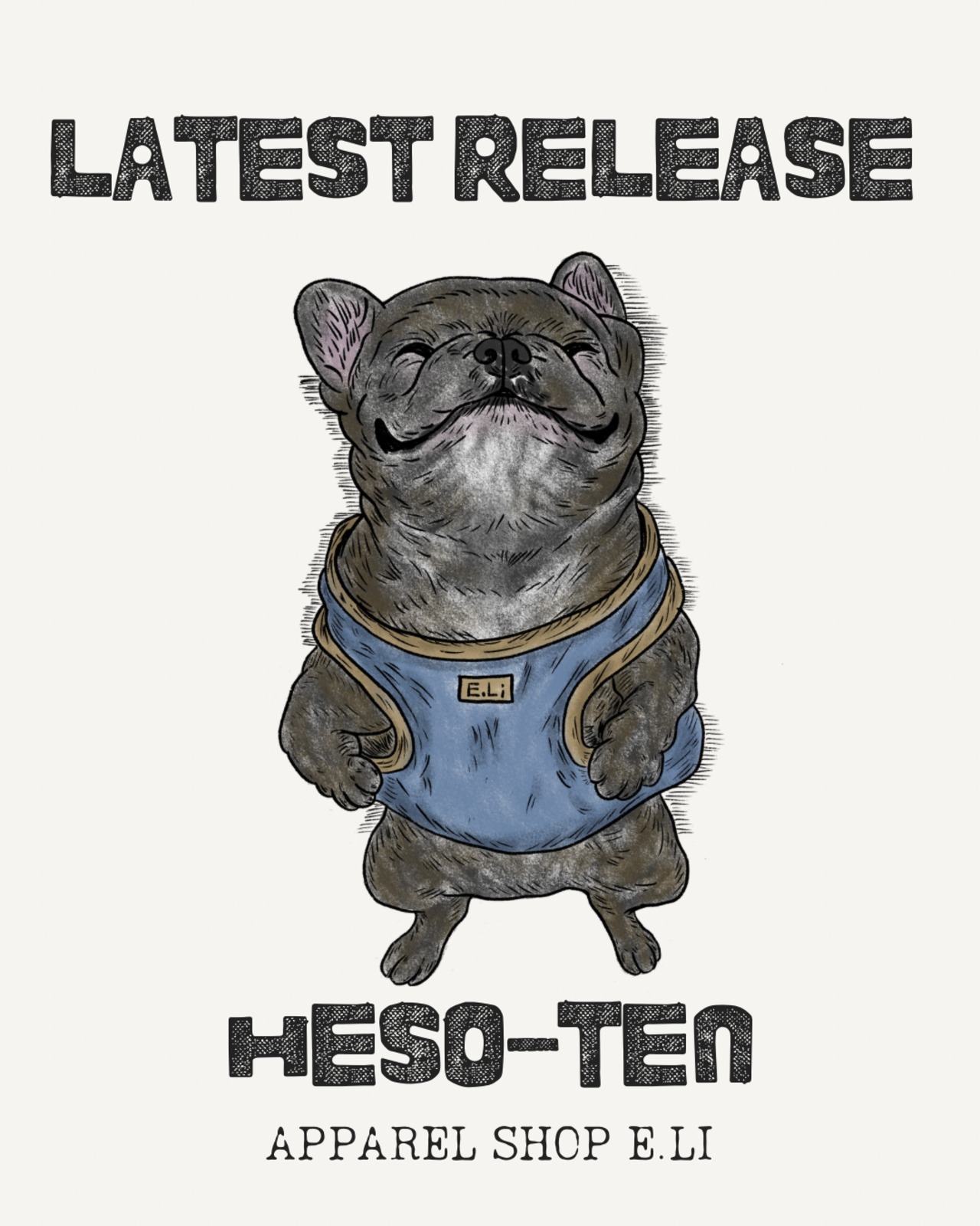 HESO-TEN(ブリンドル)/Tシャツ/グレージュ/ユニセックス