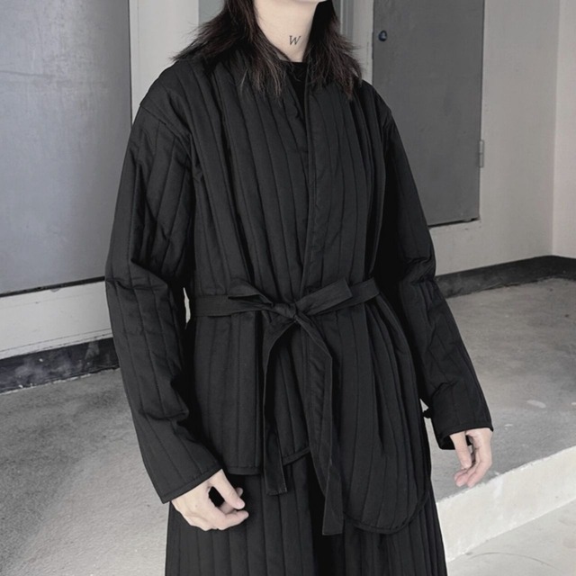 Asymmetric quilted short coat C0756