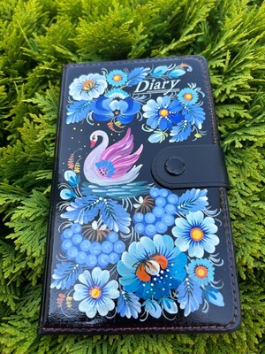 ペトリキフカ塗り　カバー付きノート（ホメンコ作）　スケジュール帳