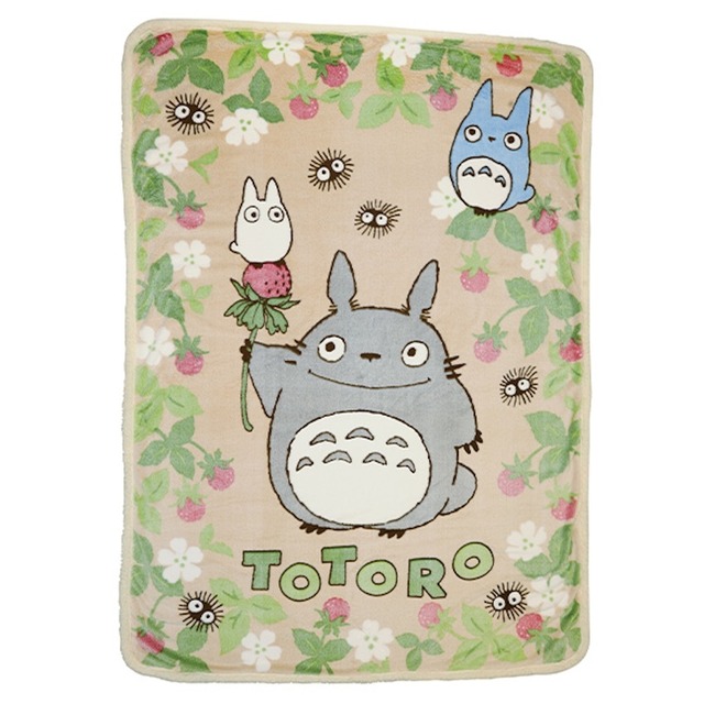 となりのトトロ　シングル毛布/ひざ掛け　いちご見つけ（9607）