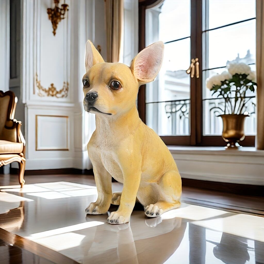 チワワ 置物 オブジェ お座り 犬 動物 屋内 屋外 庭 ベランダ