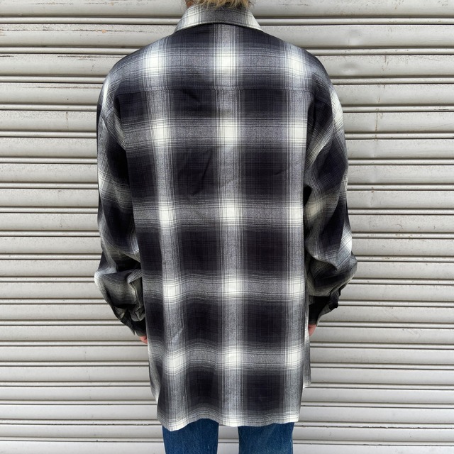 CALTOP オンブレチェック長袖シャツ L キャルトップ シャドーチェック