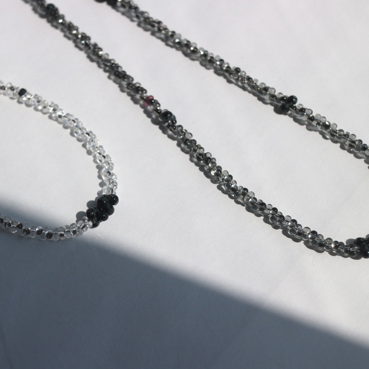 クリアガラスビーズネックレス