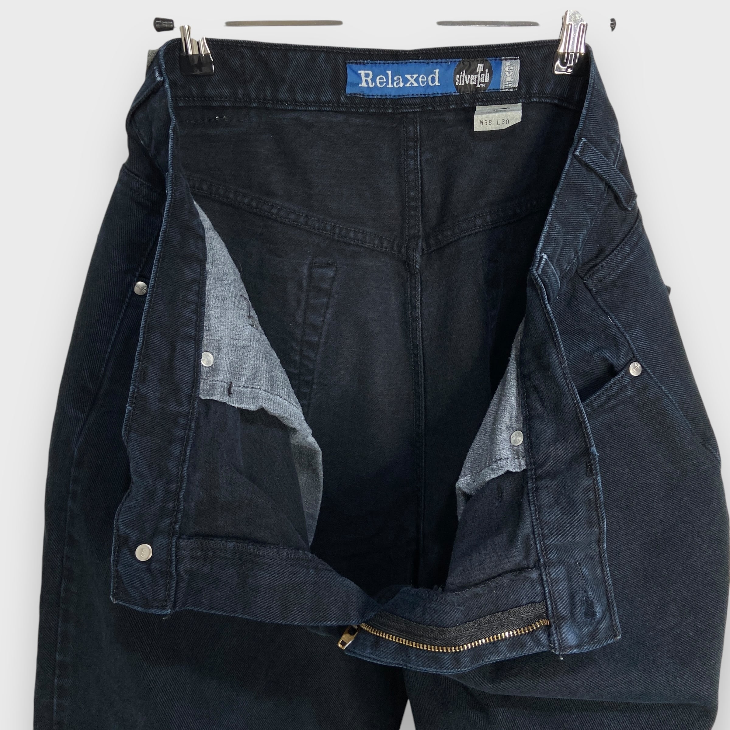 silver tab 90s ブラックデニム　W36 L30 古着 90s Levi's Silver Tab 「straight & narrow」 ブラック デニム