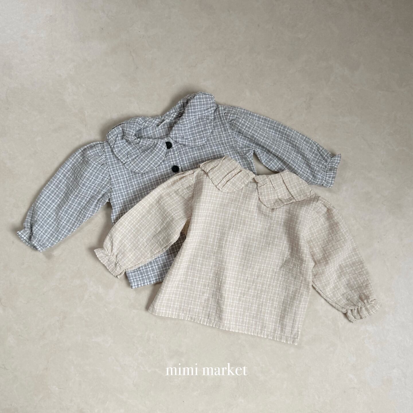check balloon blouse【mimimarket】※9月中旬〜下旬発送予定