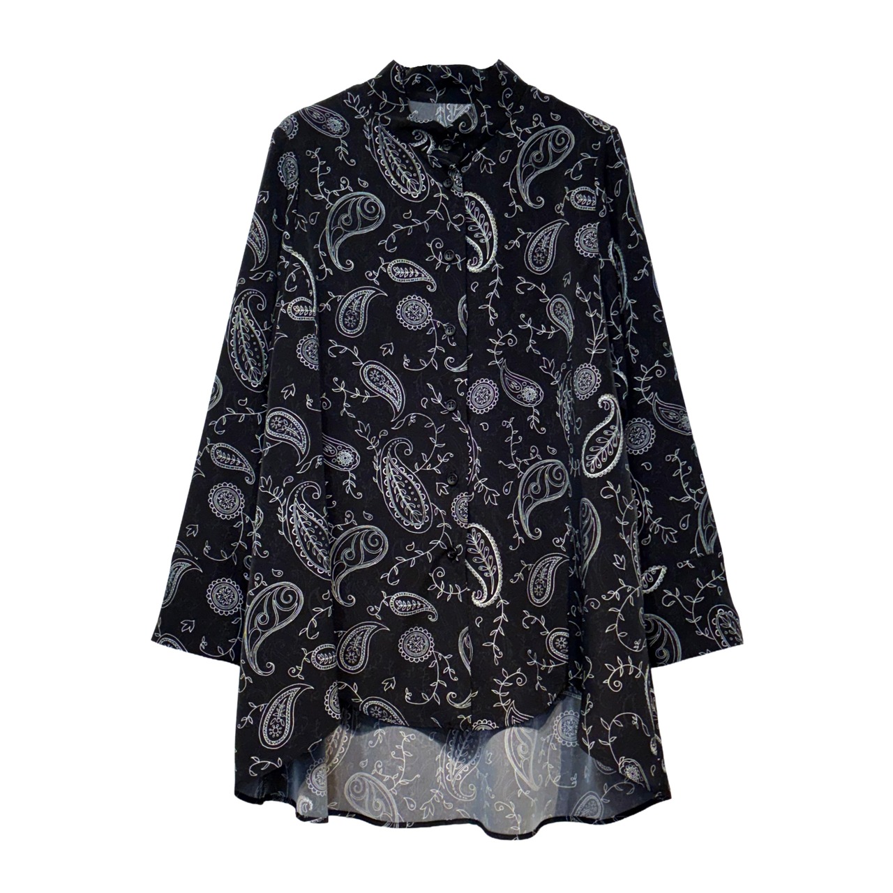 【最新作】ダブルペーズリープリント チュニックブラウス【264-1115】Double Paisley Print Tunic Blouse