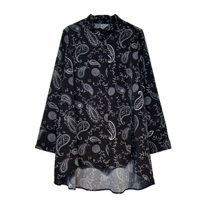 【最新作】ダブルペーズリープリント チュニックブラウス【264-1115】Double Paisley Print Tunic Blouse