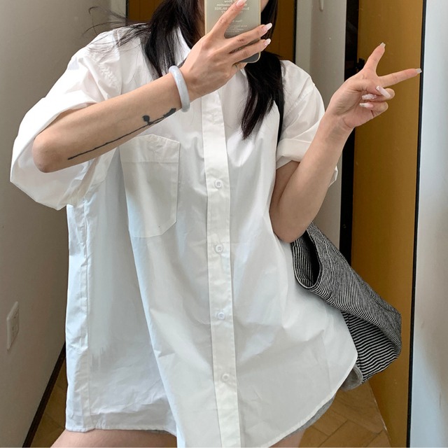 simple pocket short-sleeve shirt　シンプルポケット半袖シャツ　J2057