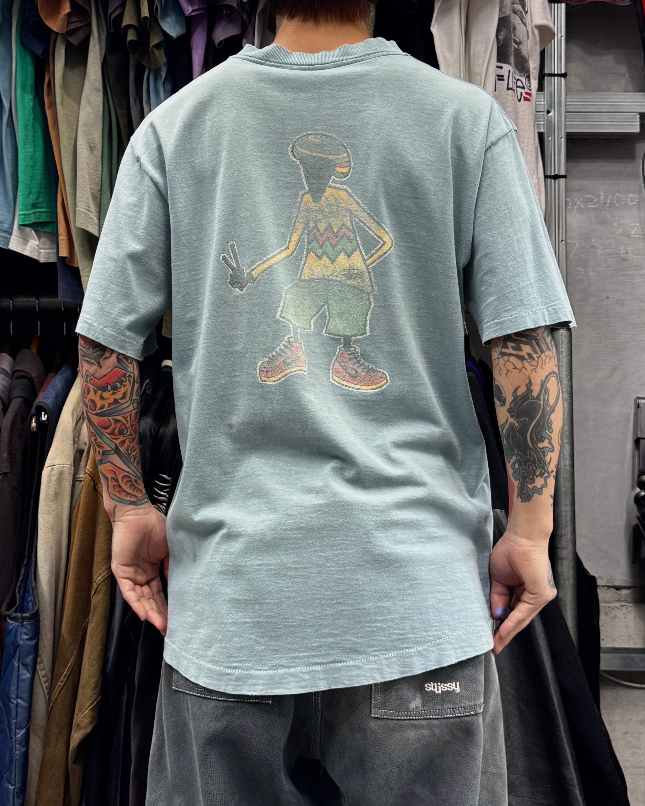 stussy 80s tシャツ　黒タグ　ピースマン STUSSY(ステューシー) / 80s/old stussy/USA製/黒タグ/shadow man