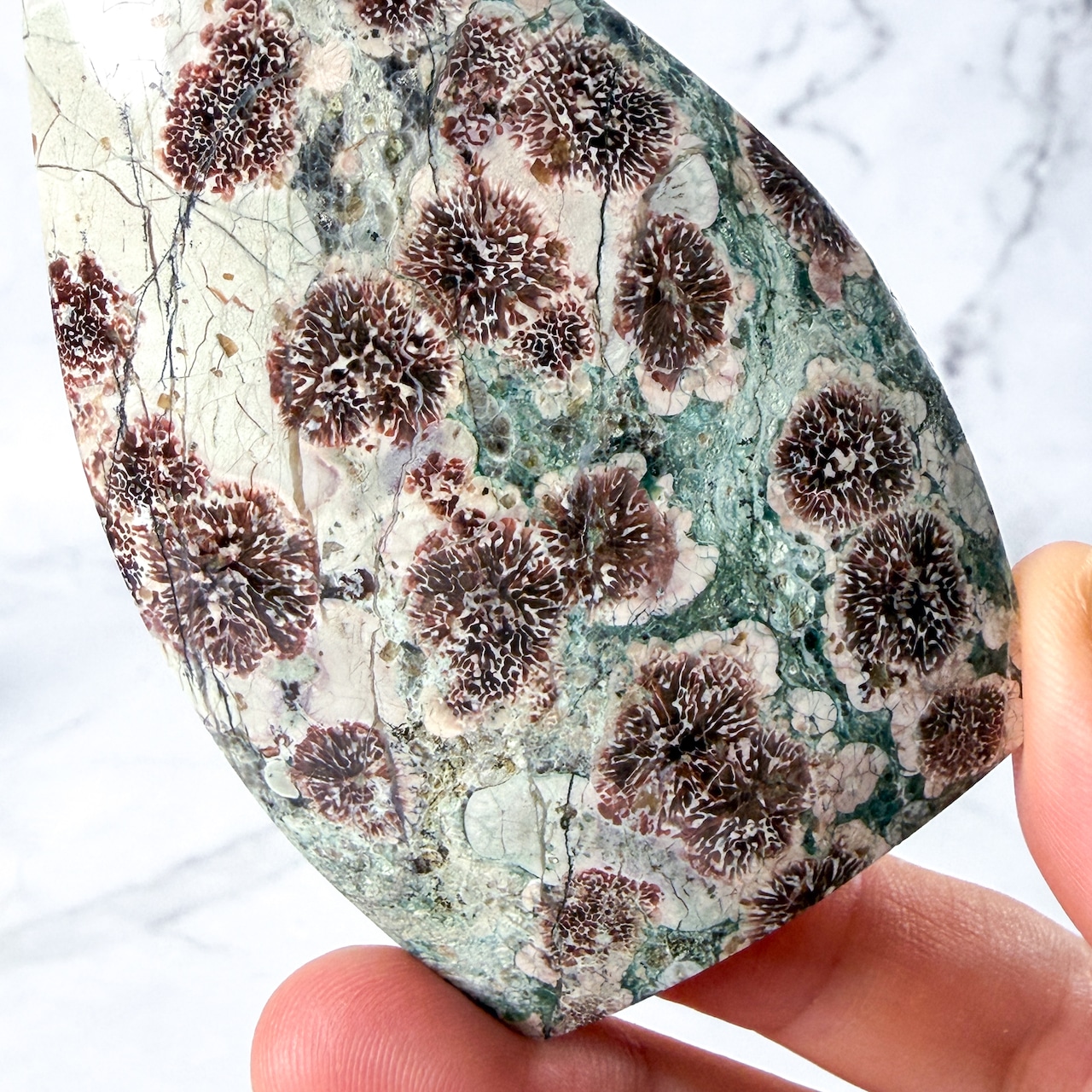 グリーンフラワージャスパー フレイム 専用台座付き * Jasper * 天然石