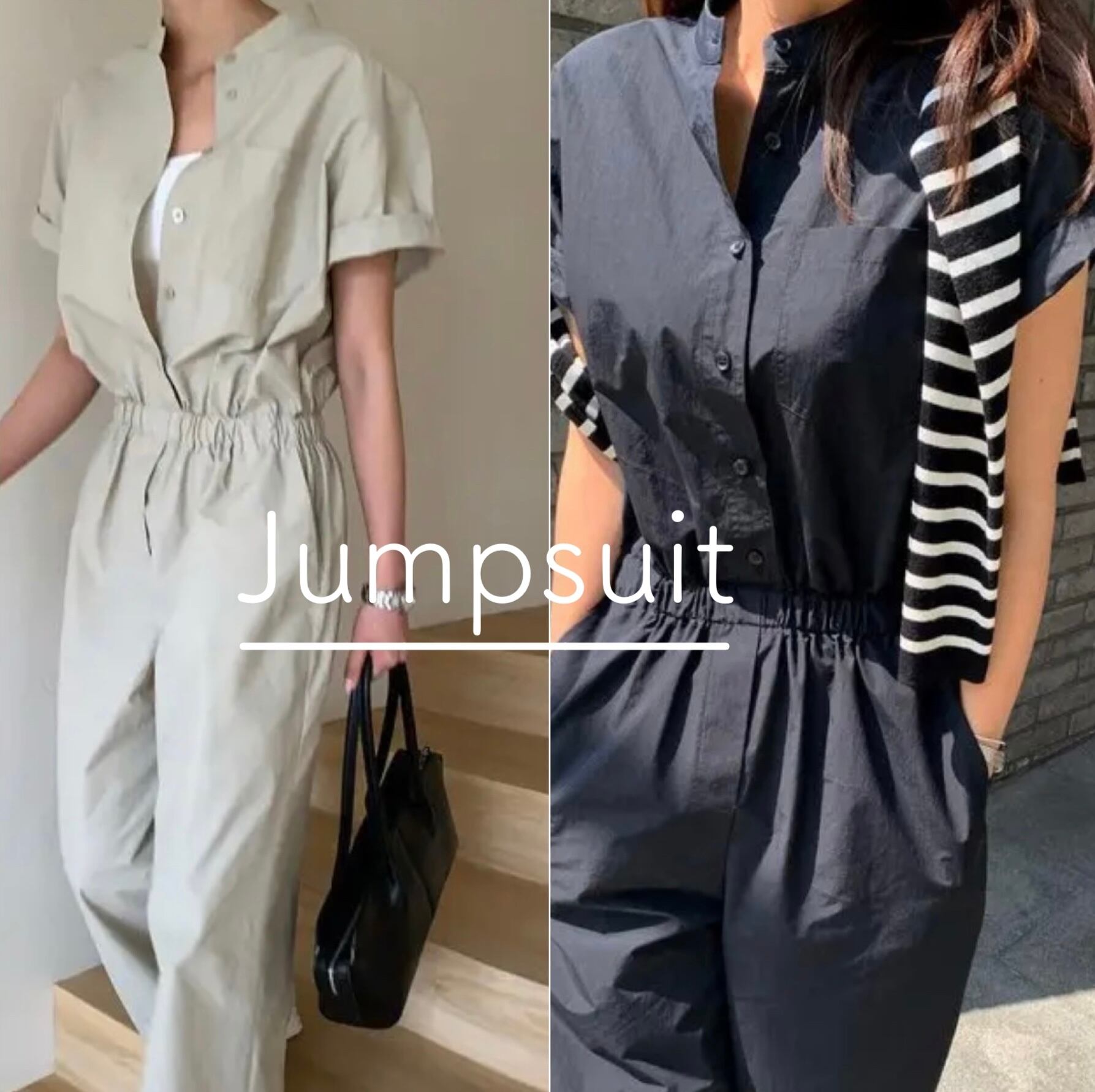 【2color】ストレートジャンプスーツ
