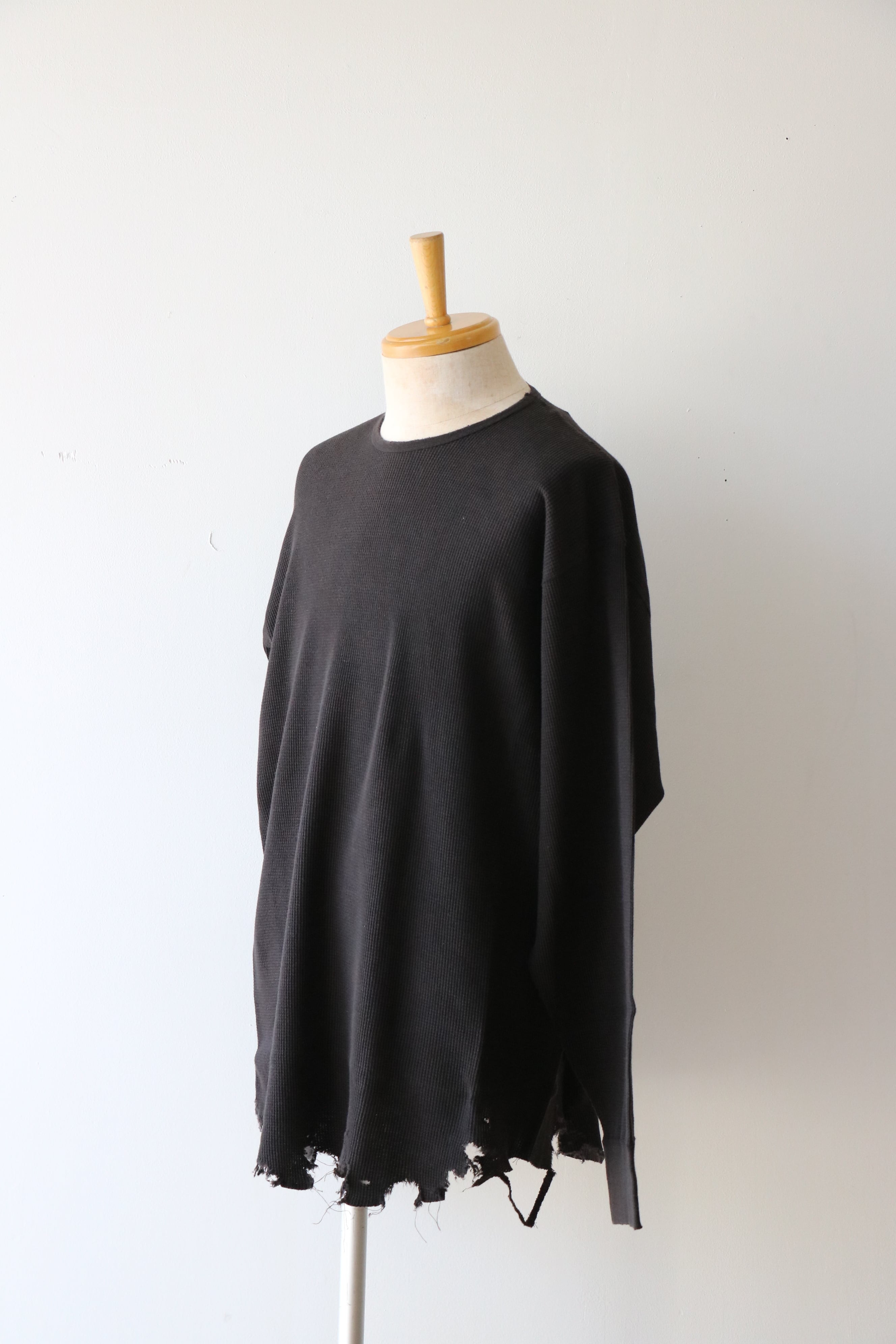 Ancellm - DAMAGE WAFFLE CREW LS - / ANC-STD-CT02 / アンセルム