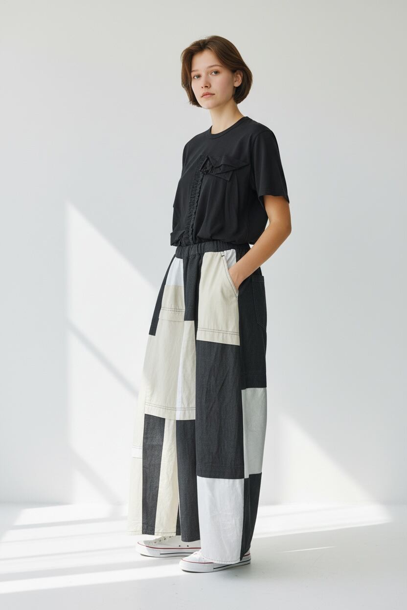 gomme|パッチワークデニムバルーンパンツ(存在感のある一本)