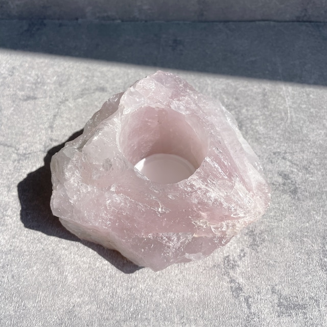 ローズクォーツキャンドルホルダー17◇Rose Quartz candle holder◇天然石・鉱物・パワーストーン