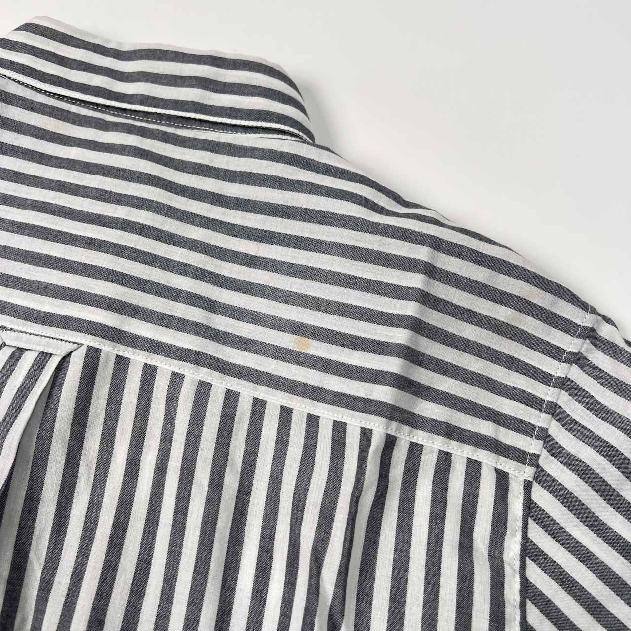 THE NORTH FACE ノースフェイス ストライプ 半袖シャツ サイズ L /グレー×ホワイト/ゴールドウィン