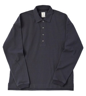 MOSS STITCH L/S POLO / ロングスリーブポロシャツ (GRAY)