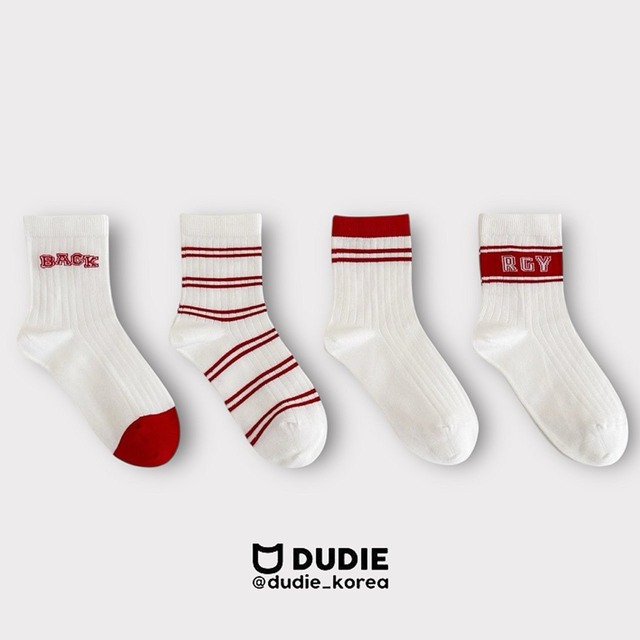 【取寄】dudie｜rgy 4-pair socks set｜RGY4足セット｜M-XL｜kids&jr｜26 spring
