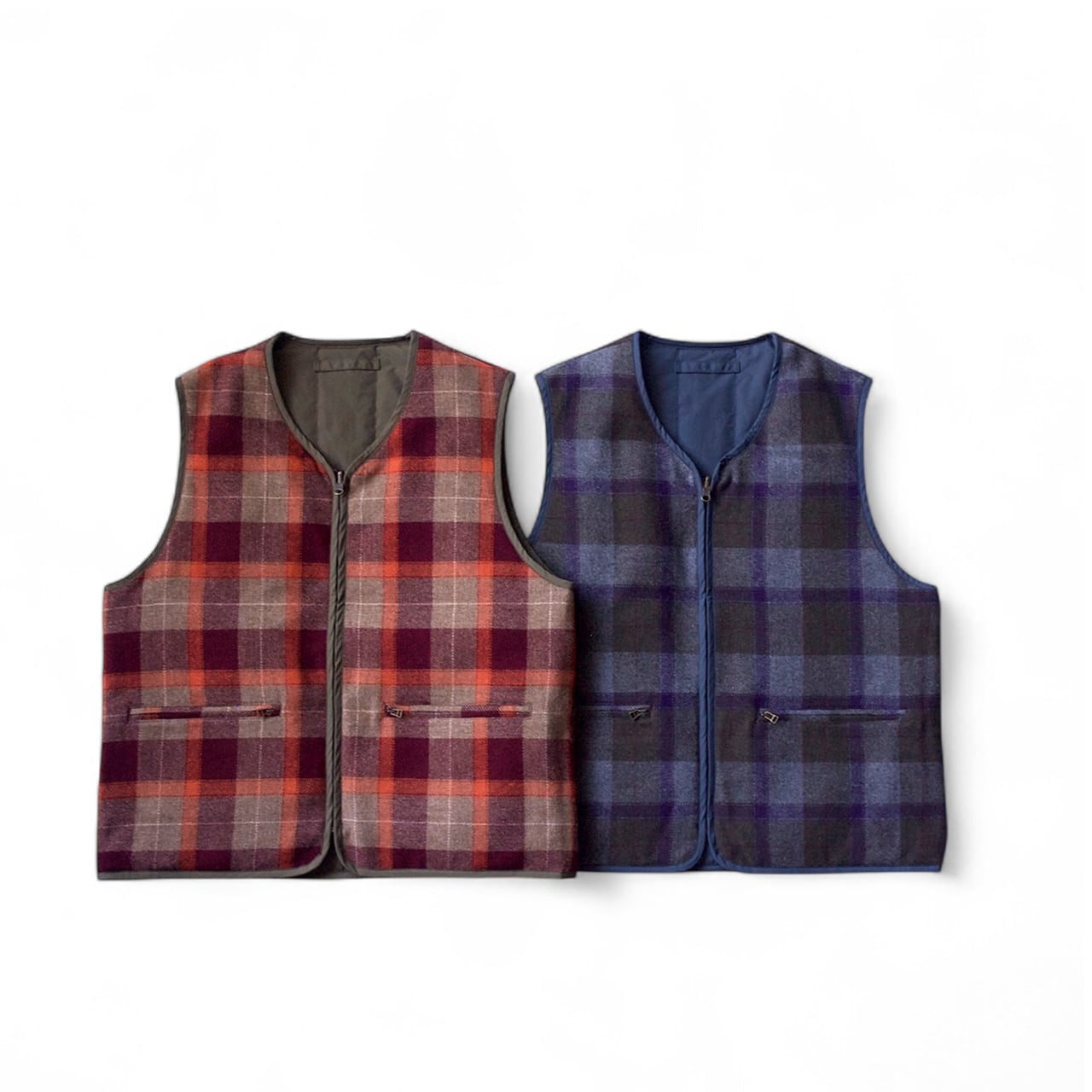 PWA, REFINE-WOOL CHK RV VEST | not wonder store