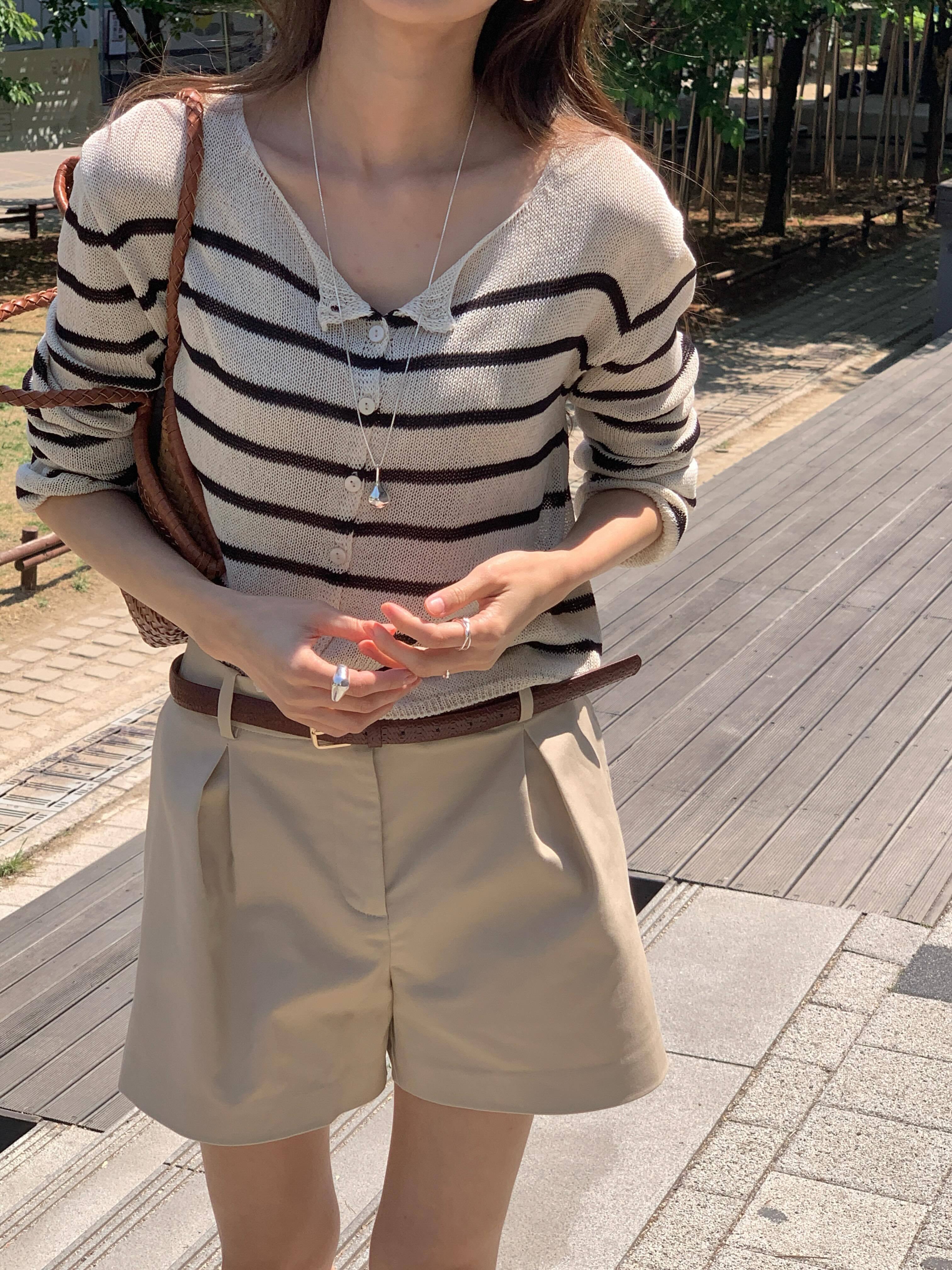 (予約)All over / Linen Crop Cardigan / 2color