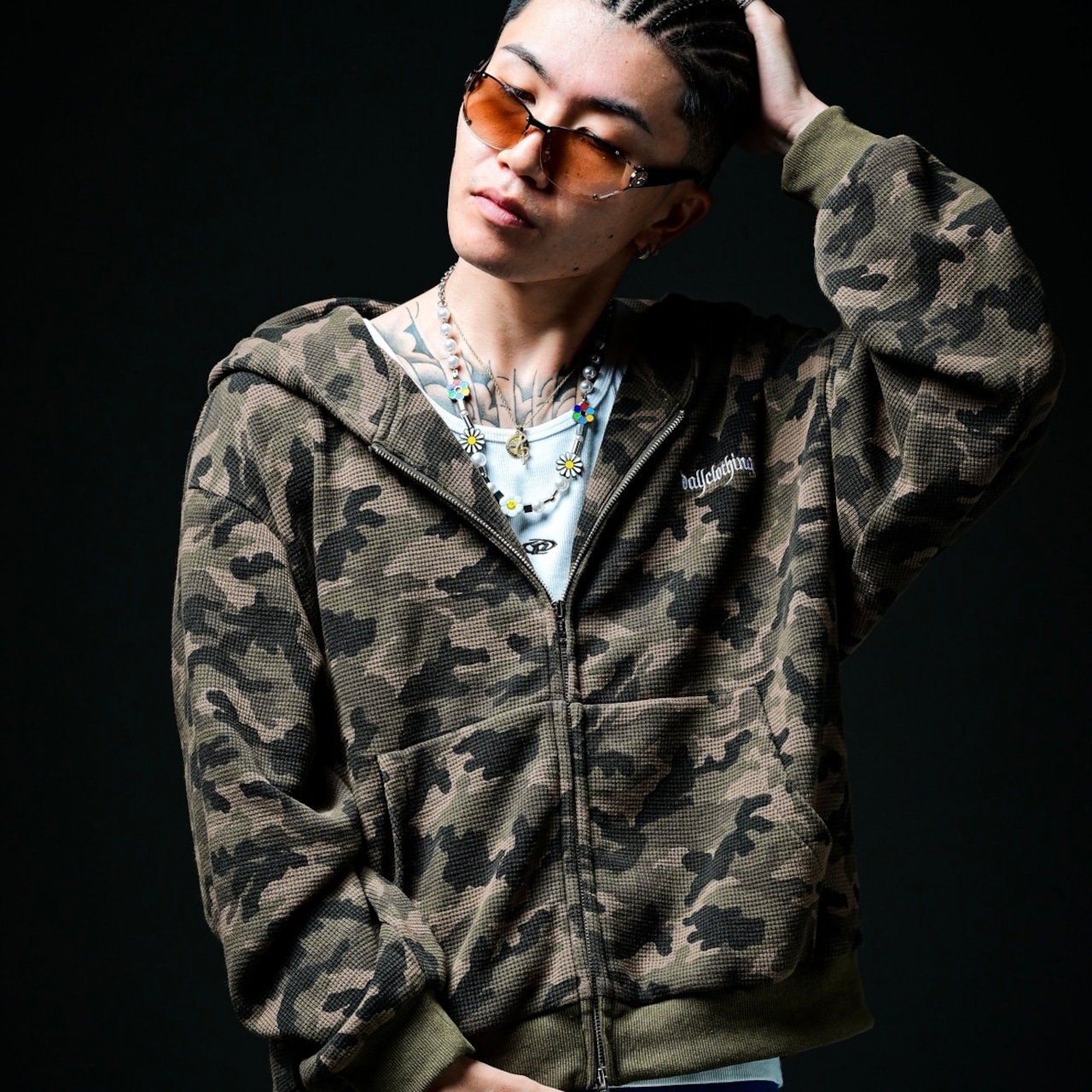 ESSENTIAL LOGO THERMAL ZIP HOODIE