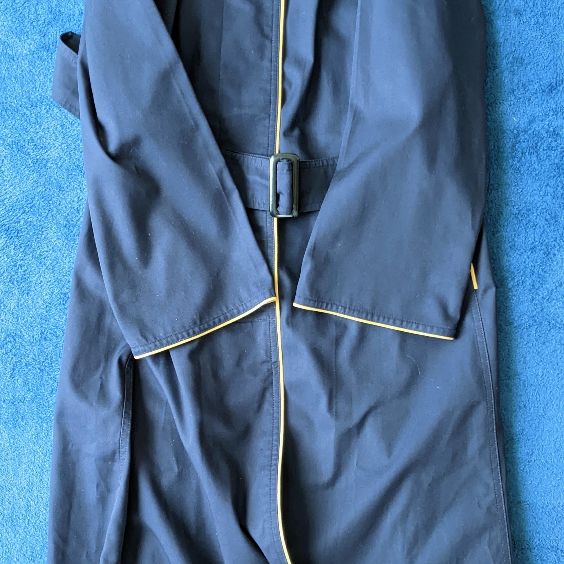 vintage】LANVIN PARIS ステンカラーコート 比翼仕立て パイピング