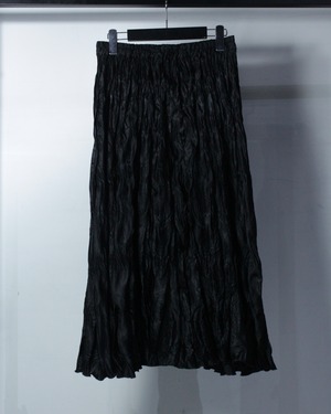 【Caka BLACK】Wrinkle Design Vintage Long Skirt