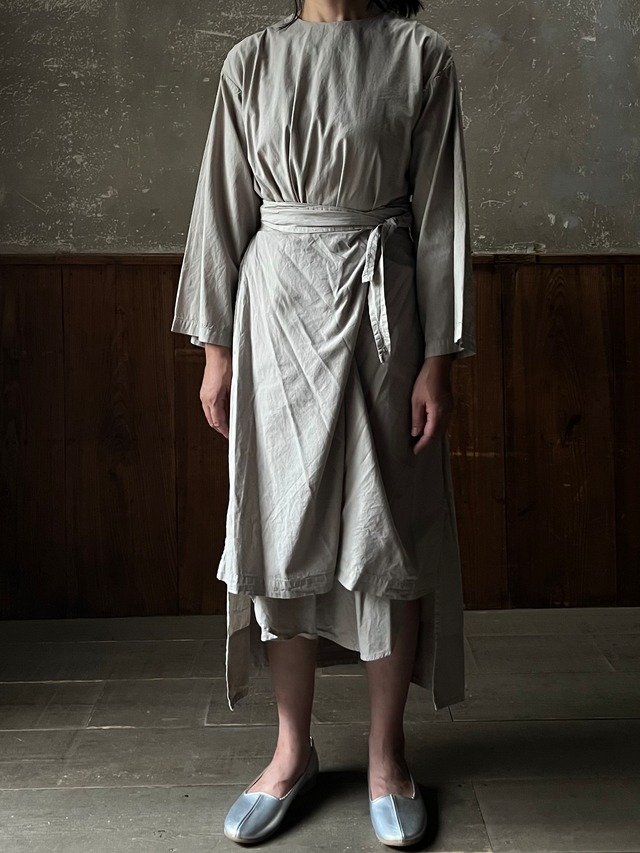 COSMIC WONDER ｜Organic cotton broad daily wrapped dress（Violet ash）