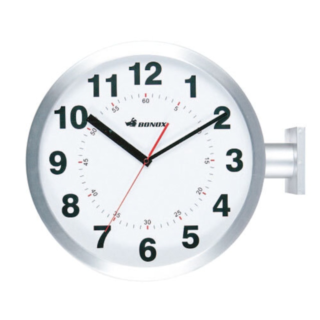 【DULTON】DOUBLE FACES WALL CLOCK / SILVER