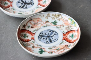 伊万里焼 色絵 鶴松竹梅文 小皿/Imari small plate