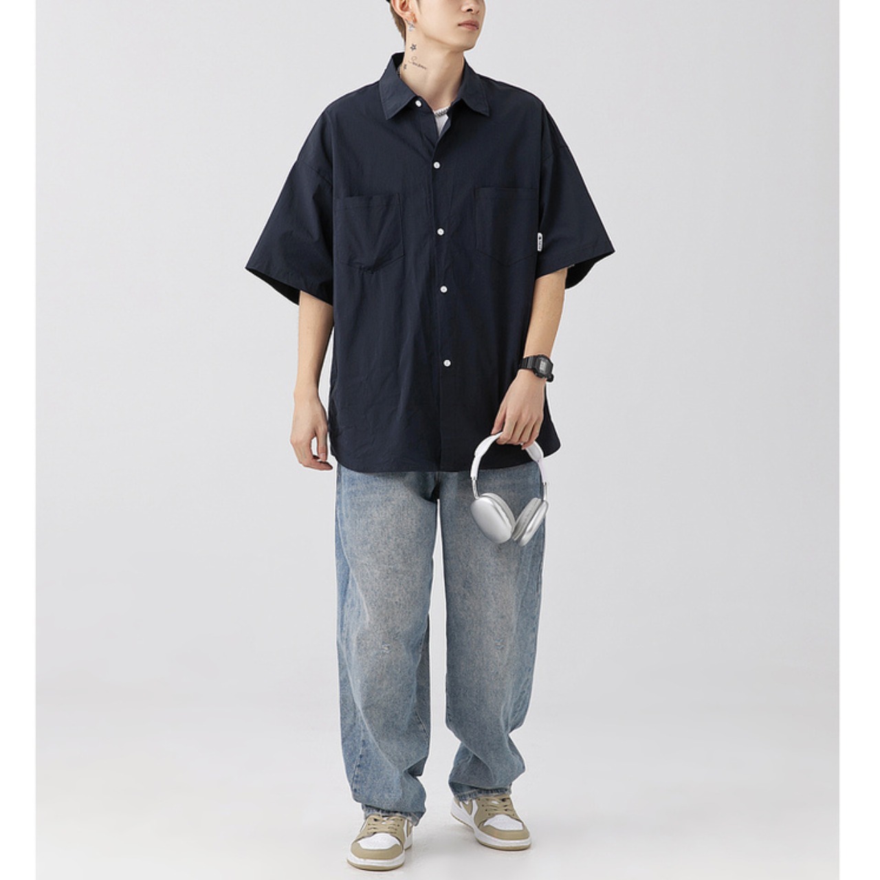 Loose fit short sleeve shirt 0842 - 4