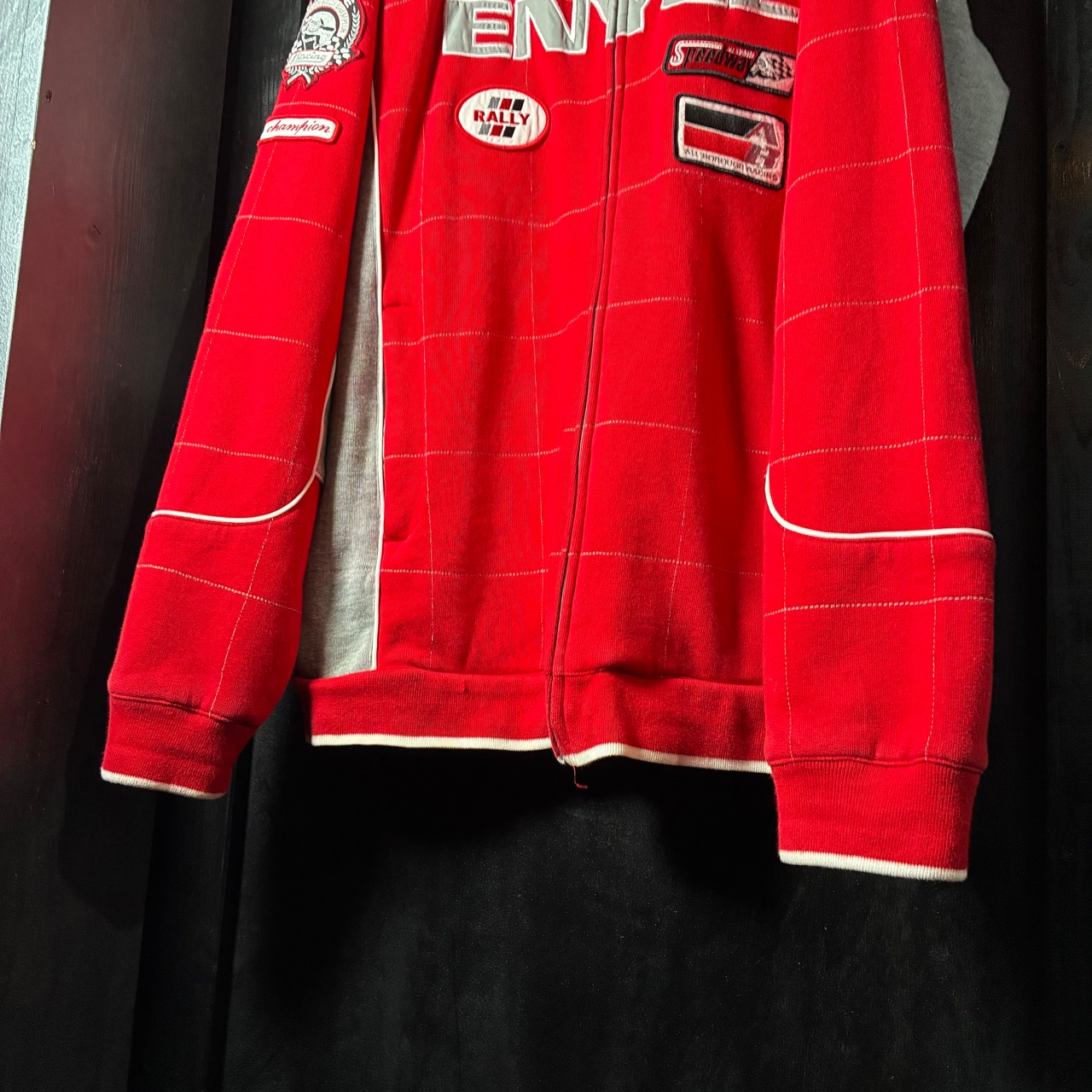 ENYCE コットンレーシングジャケット エニーチェ ストリート 赤×グレー XL