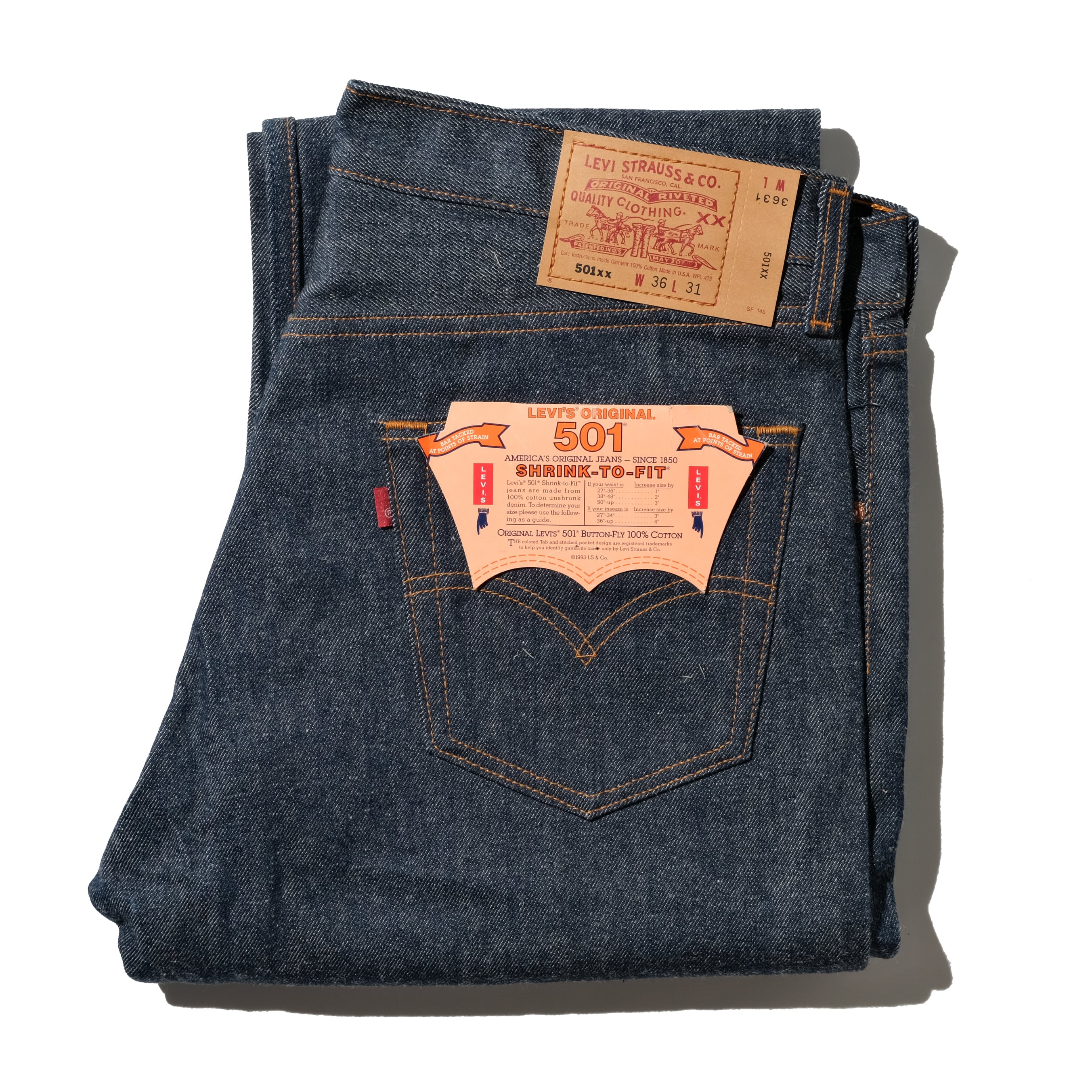 DEAD STOCK 97's Levi's 501 denim pants made in USA size 36×31