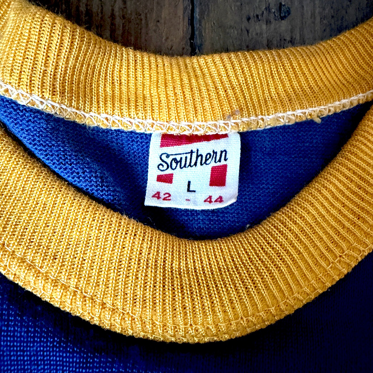 50s~60s Russell Southern SEARS Ringer T-Shirt Size L ビンテージラッセル サザンタグ シアーズプリント リングTシャツ  Lサイズ  中古