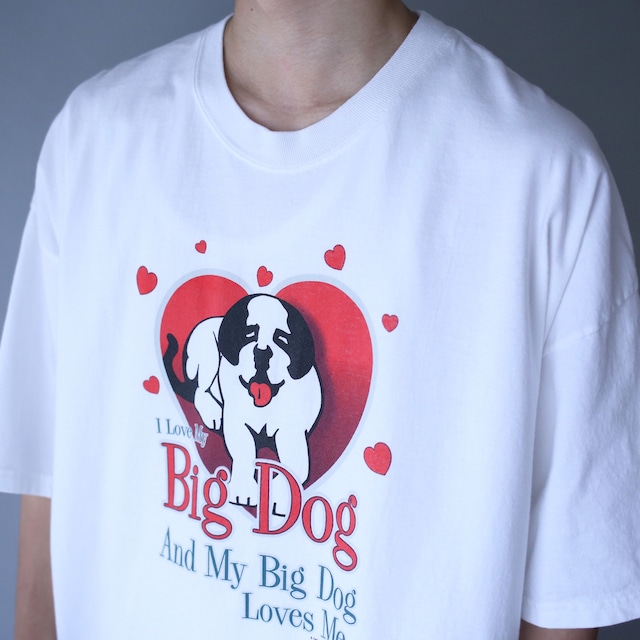 "BIG DOGS" LOVE & LOVE printed XX  over silhouette h/s tee