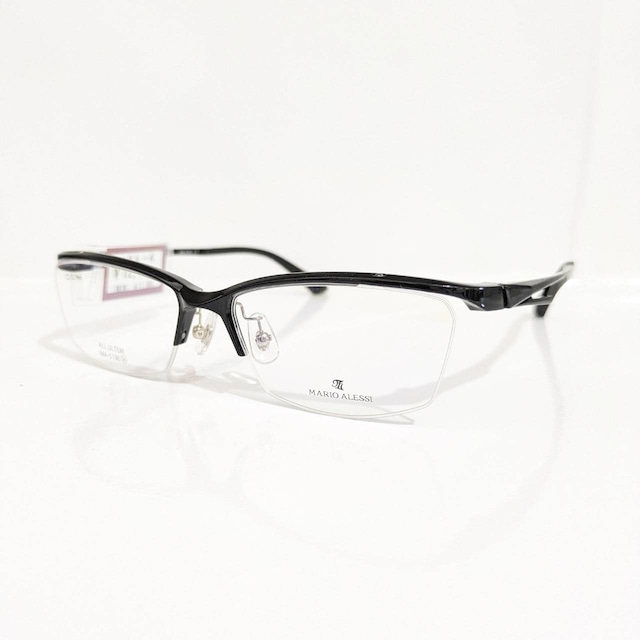 【MARIO ALESSI】スクエアナイロールフレーム　ブラック