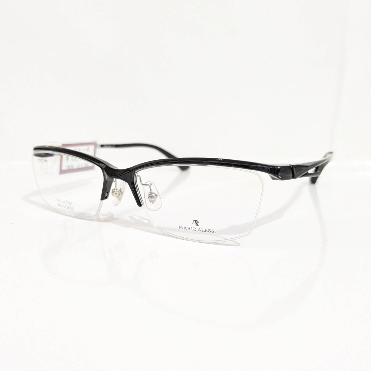 【MARIO ALESSI】スクエアナイロールフレーム ブラック