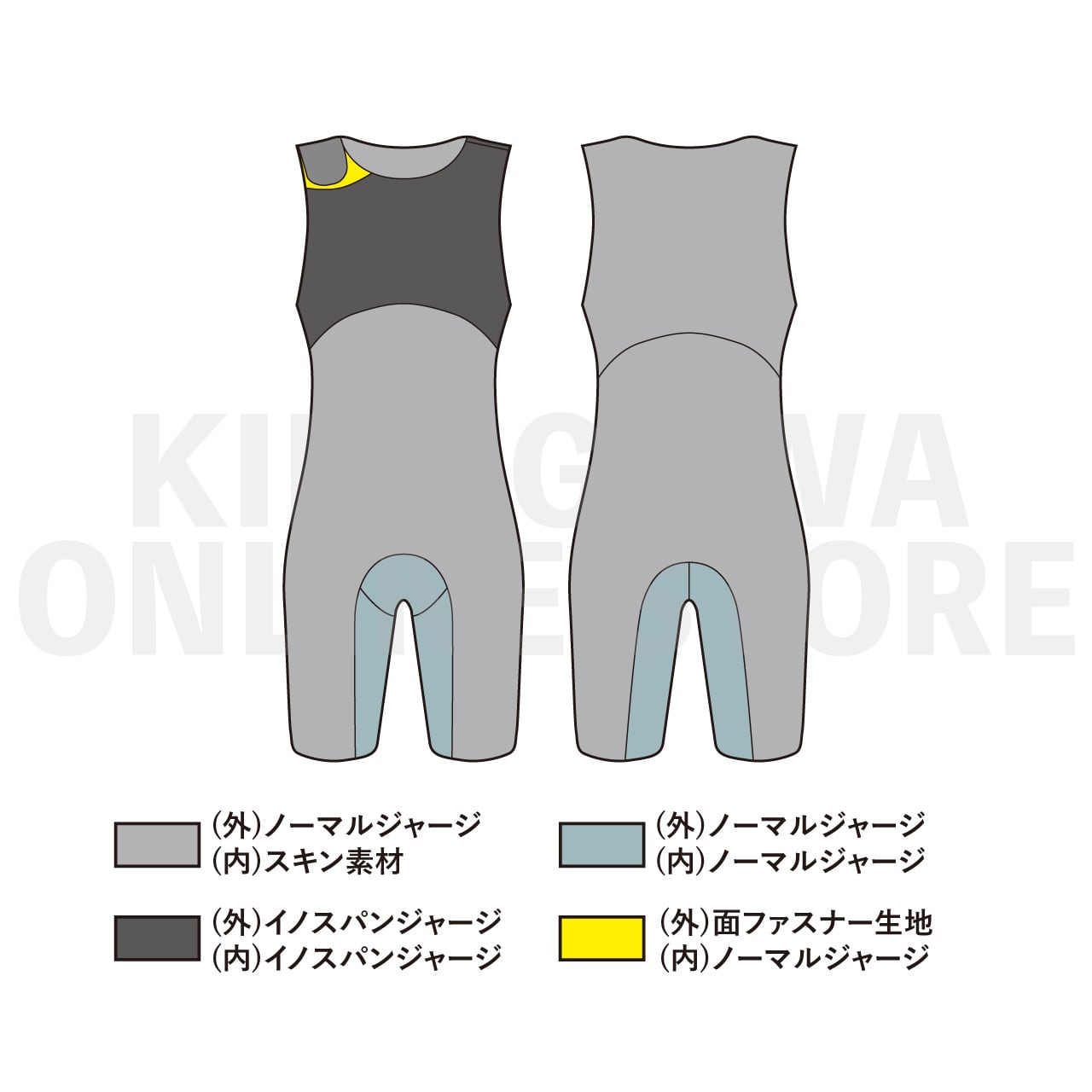B.E. 2mm SKINショートジョン メンズ GULL ガル インナー