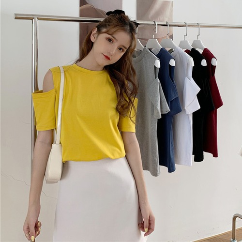 ✞ Tシャツ シャツブラウスラウンドネックベーシックソリッド カラープルオーバー ストラップレス半袖スリーブ ショート ソリッドカラー ✞ゴスロリ SM ミリ 甘ロリ クラロリ 和ロリ エレガント 黒ロリ 姫ロリ 華ロリ BB-BB5817349