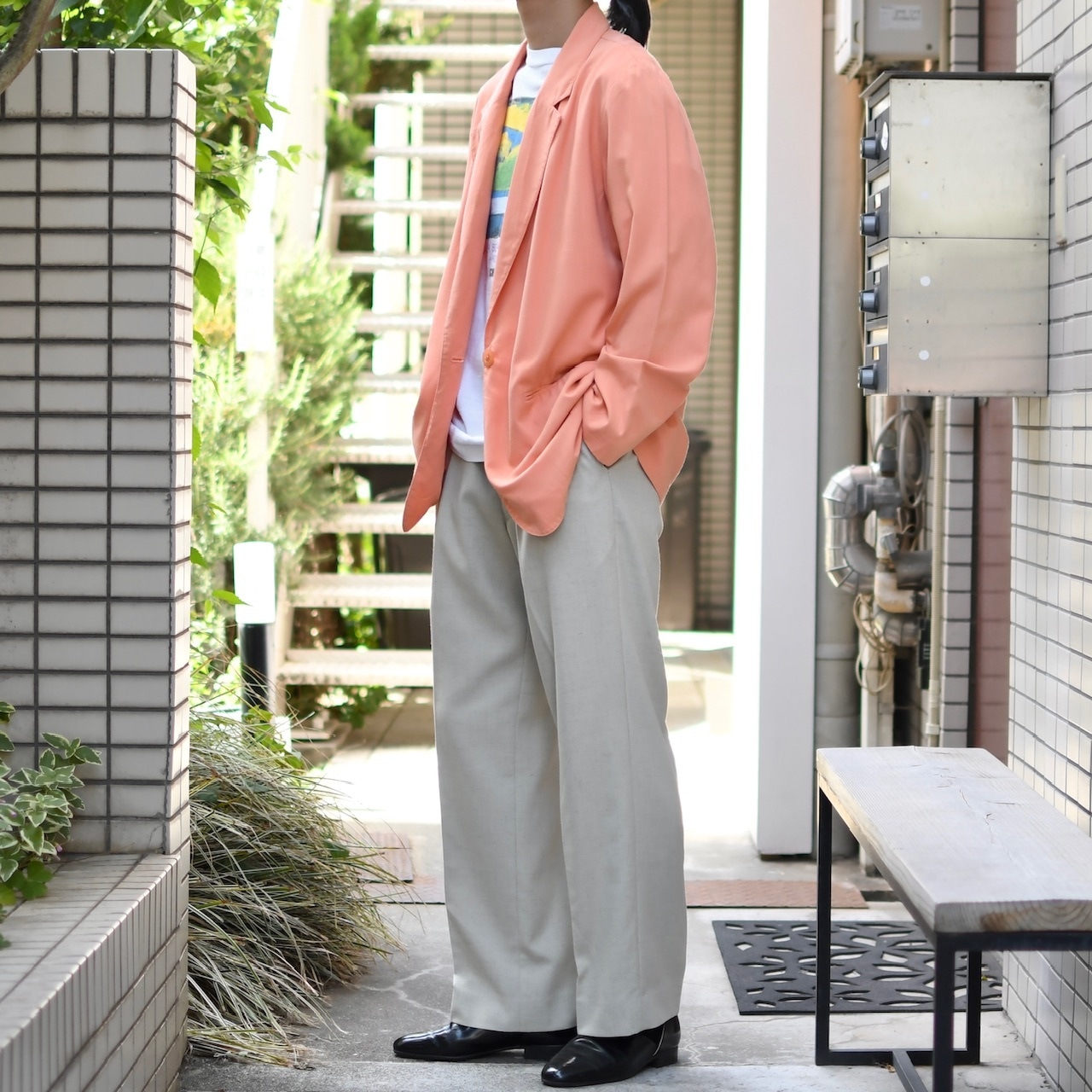 rayon blend 2tuck slacks ivory