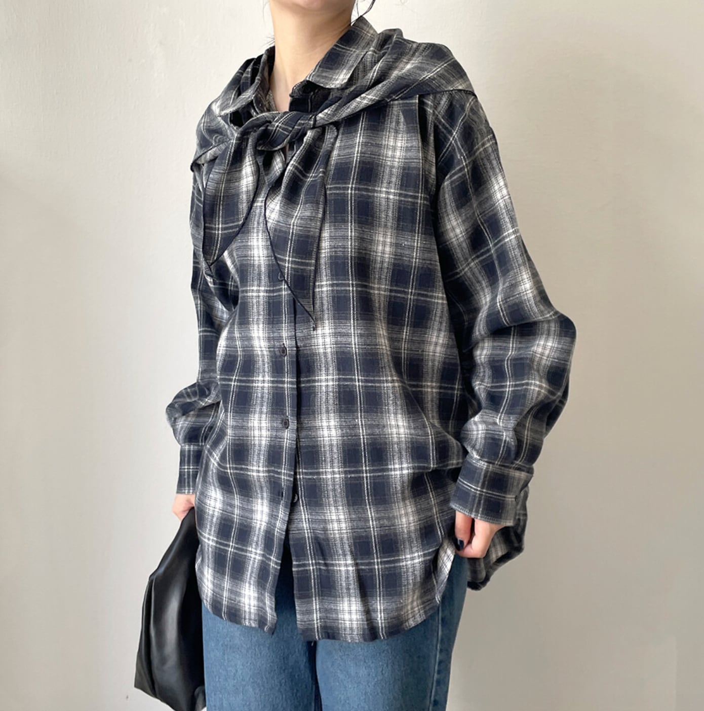 ナンバーミーTOKYO" FLANNEL CHECK SHIRTS"NAVY