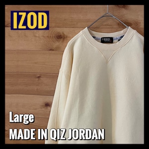 【IZOD】ワンポイント 刺繍ロゴ スウェット トレーナー Lサイズ アメリカ古着