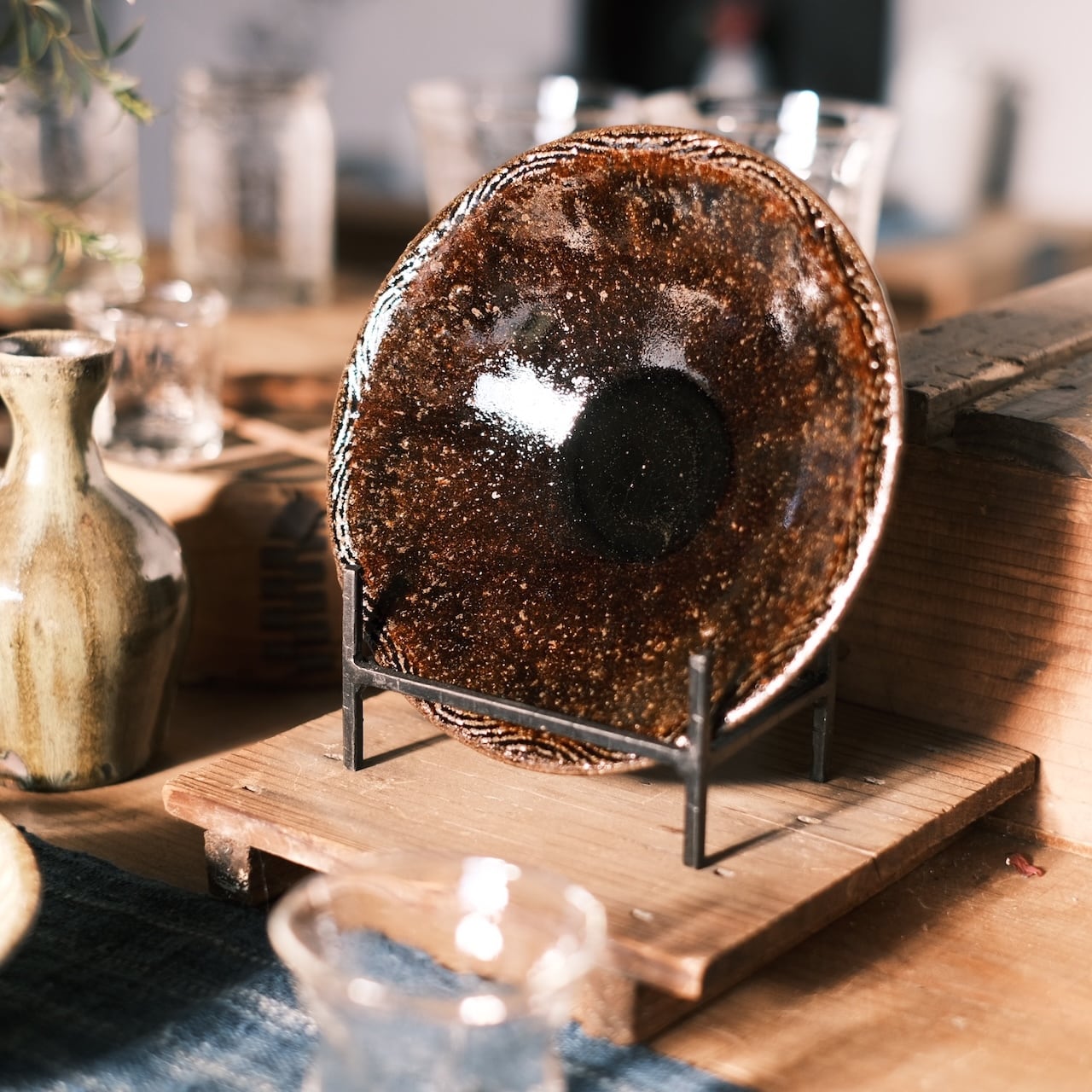 6寸オクトゴナル皿 山桜 / 鈴木潤吾 | NITAY