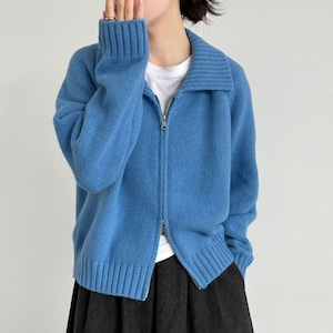 zip-up knit cardigan J00099