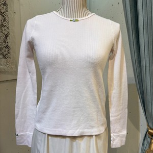 garment dye thermal (pink･front:blue rose･cuffs:blue heart)