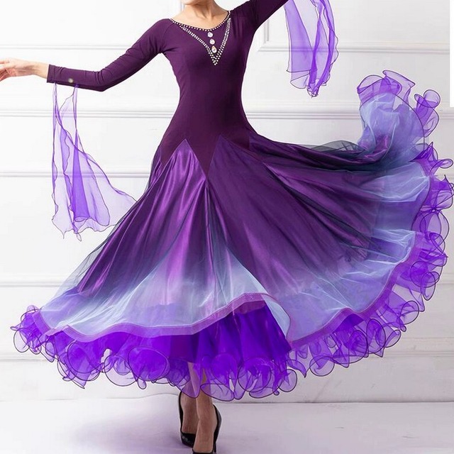 ロングスリーブAライン　シフォン　スカート　モダンドレス　ds0524