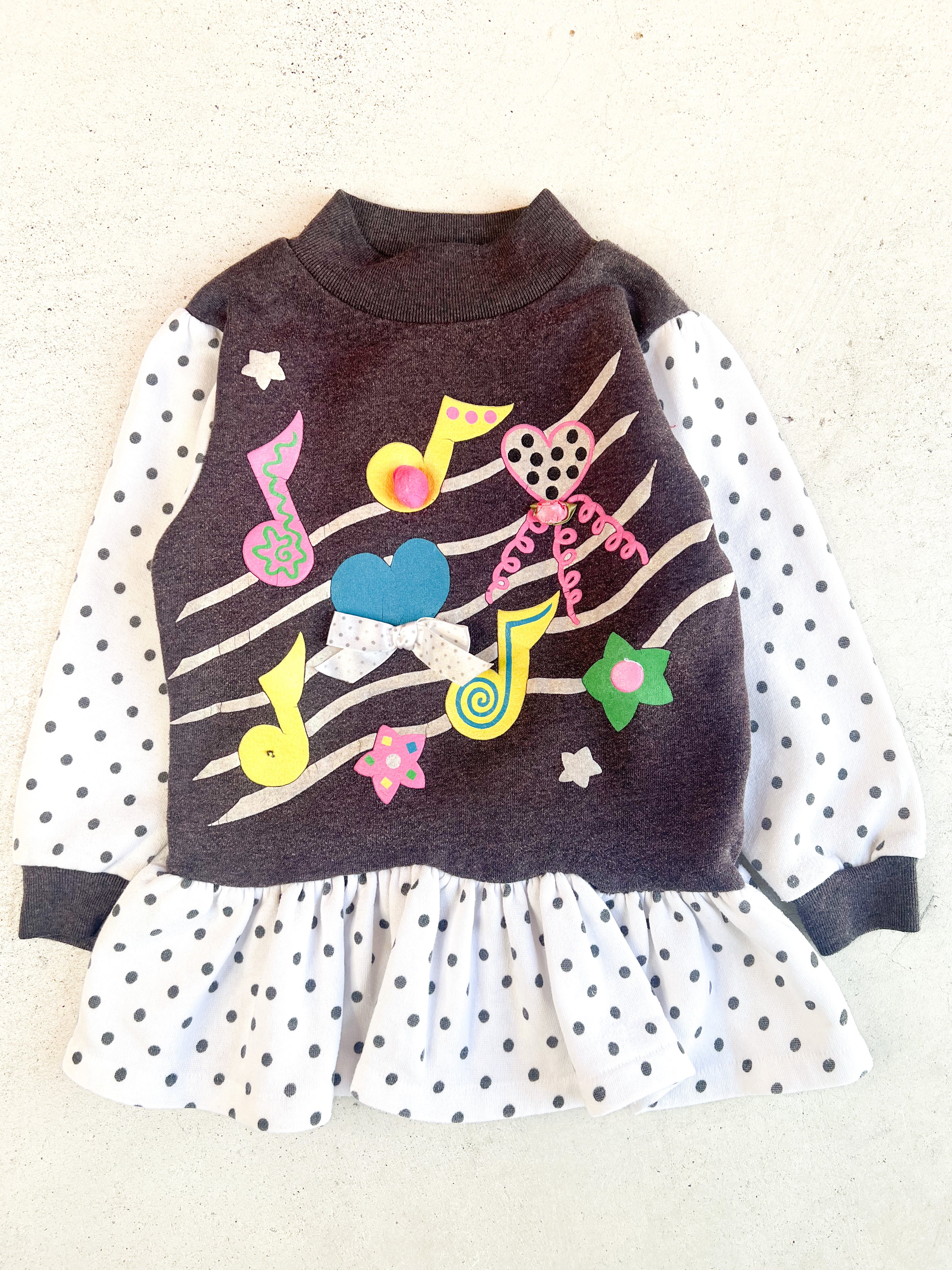 【115cm】VINTAGE 90's 音符柄 チュニック【9990】