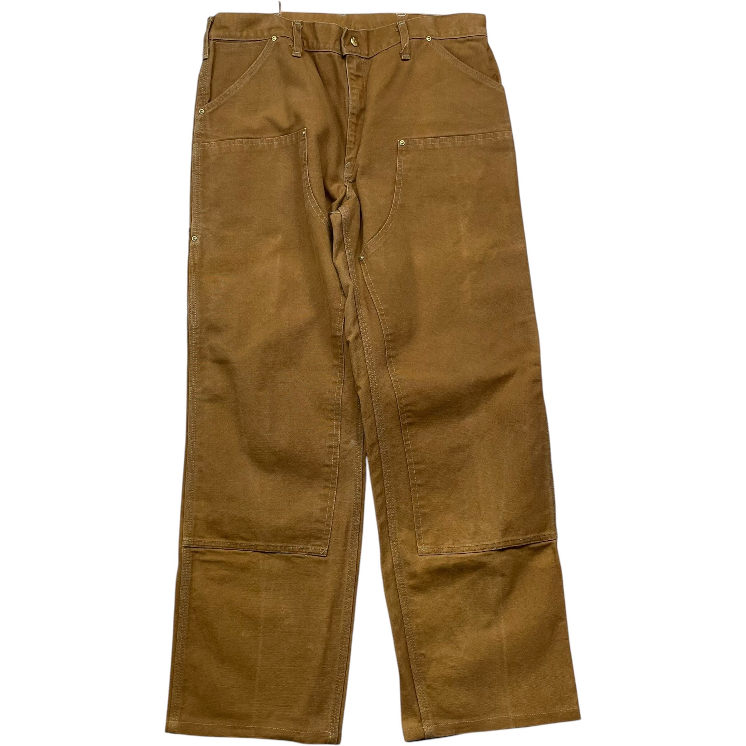 《実寸 W36L30》 Carhartt カーハート ペインターパンツ ワークパンツ ダブルニー ブラウン USA製 80年代 vintage