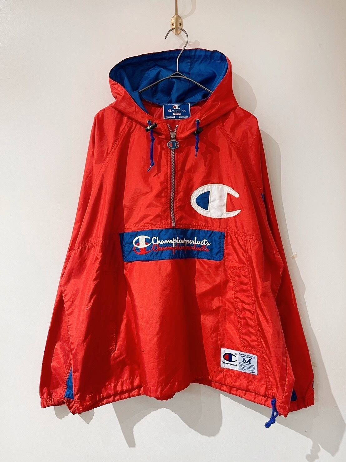 (OT874)90’s Champion half zip nylon pullover