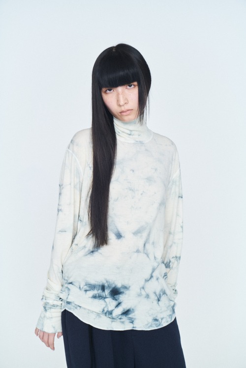 jonnlynx/JL225-CT825 WOOL RIB HIGH NECK TEE Tie dye
